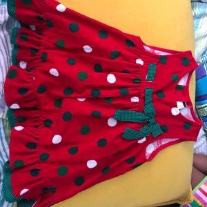 🎄2T Rare Ed. Red cord holiday dress with dots🎄